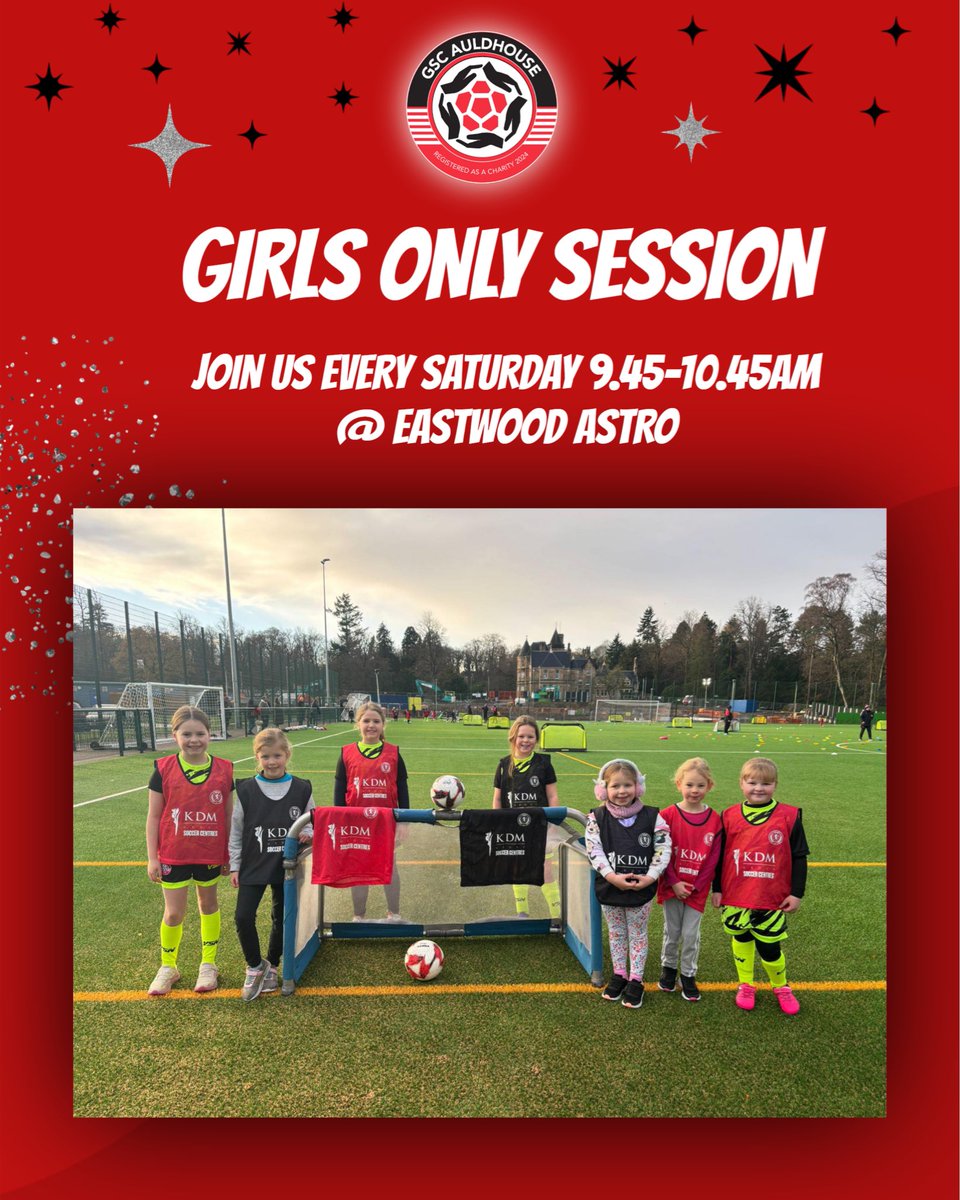 gscauldhouse's tweet photo. Girls just wanna have some football fun too ⚽️ get your fix at our Girls Only Saturday Sessions at Eastwood Astro 9.45-10.45am. All levels welcome #girlsfootball #skills #funandgames @ScotFAWest @TheKDMGroup @ScottishFA https://t.co/vIlUyKY3nw