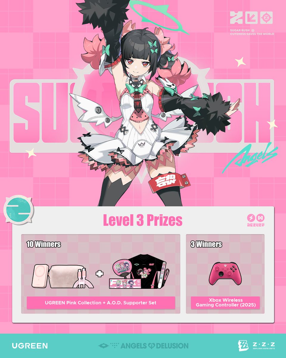 Let‘s join the dream debut together. UGREEN's got a giveaway for all Proxies supporting the girls. Let’s make their delusion shine in New Eridu!  

Learn more and enter here: bit.ly/4bohYaV

<a href="/ZZZ_EN/">Zenless Zone Zero 🎉Season 2🎉</a> #UGREEN #SugarRush #zzzero