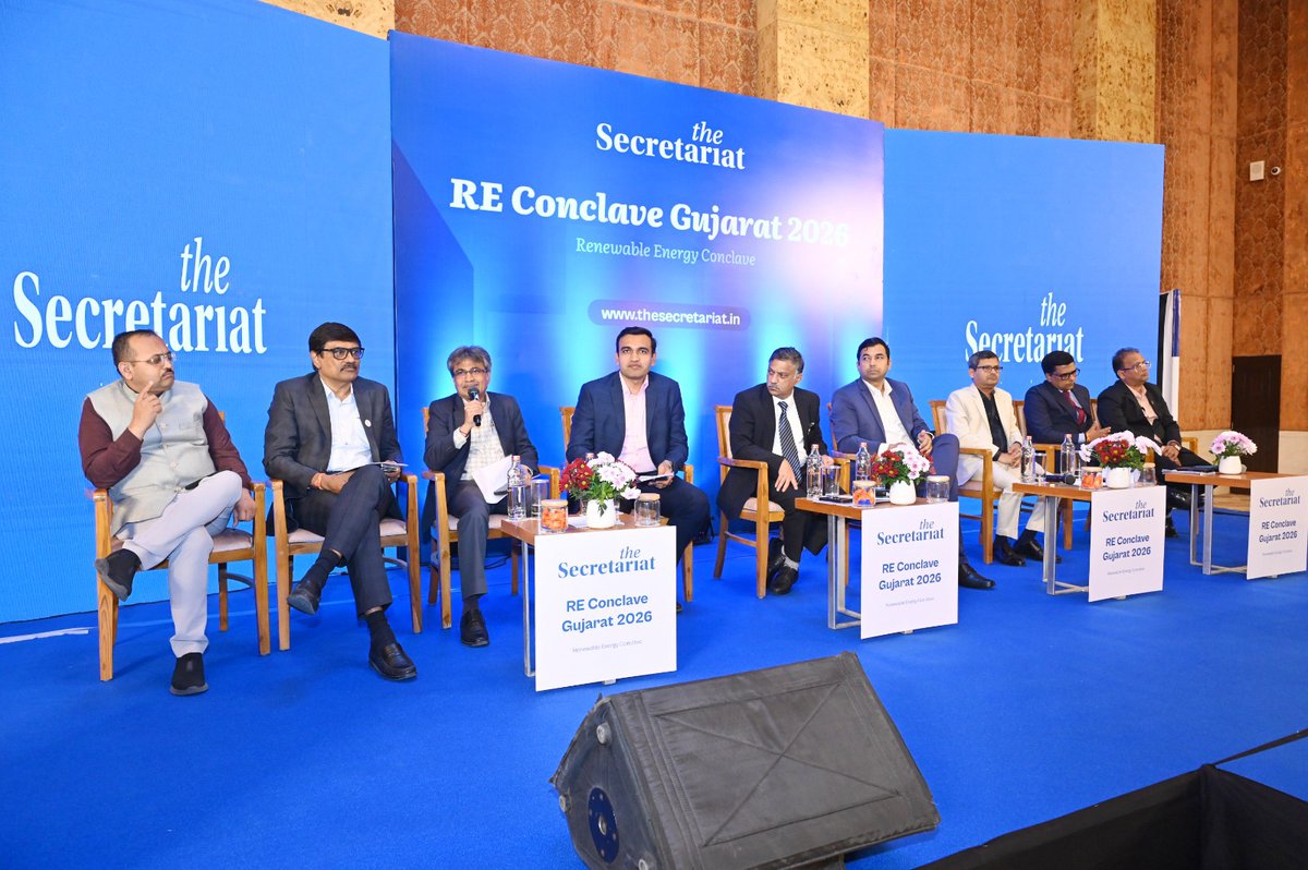 fokiakutch's tweet photo. The Renewable Energy Conclave 2026 was successfully held on 28 January 2026 at Gandhinagar, organized by the Secretariat in association with FOKIA, GCCI, SGCCI, GFSI, ICC, and the Innovative Thought Forum. The conclave was graced by Shri Harsh Sanghvi, Hon’ble Deputy Chief Minister of Gujarat, Shri Rushikesh Patel, Hon’ble Minister of Energy & Petrochemicals, and Shri Ashwani Kumar, IAS, Principal Secretary, Energy & Petrochemicals Department, along with senior government officials and heads of State DISCOMs. Deliberations focused on Green Hydrogen, Renewable Energy, Pumped Storage, and allied sectors, offering valuable insights into the Government of Gujarat’s roadmap for energy security under Viksit Gujarat 2047. As a panelist, Shri Nimish Phadke, Managing Director, FOKIA, expressed strong industry confidence in Gujarat’s progressive RE policies and highlighted Kutch’s leadership in renewable energy, driven by the world’s largest RE park at Khavda. He also emphasized the need to strengthen power evacuation infrastructure to support upcoming large-scale RE generation at Kutch. The conclave featured insightful discussions on solar, wind, biomass, energy storage, agrivoltaics, RE skill development, financing, and emerging clean energy technologies, with 120+ participants from diverse organization.

@Bhupendrapbjp @sanghaviharsh @irushikeshpatel @GujEPD @Secretariat_in @aniruddhdavebjp @sgcci @GCCIAhmedabad @ICC_Chamber @itfindia24 @AdaniGreen @RIL_Updates @WelspunWorld @ntpclimited @GuvnlOfficial @GSECLOfficial 

#RenewableEnergy #GreenEnergy #CleanEnergy #Sustainability #GreenEnergy  #EcoFriendly #ClimateChange #renewables #Solar #wind #SustainableEnergy