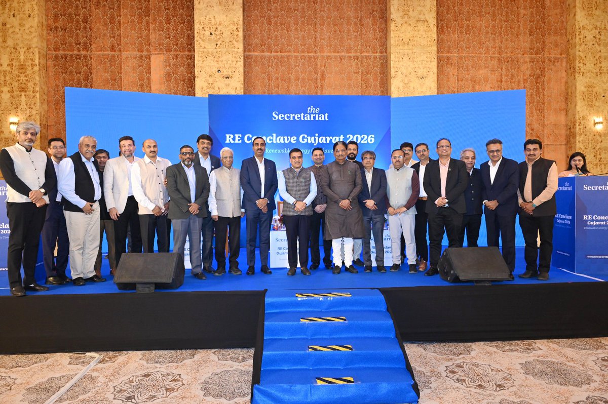 fokiakutch's tweet photo. The Renewable Energy Conclave 2026 was successfully held on 28 January 2026 at Gandhinagar, organized by the Secretariat in association with FOKIA, GCCI, SGCCI, GFSI, ICC, and the Innovative Thought Forum. The conclave was graced by Shri Harsh Sanghvi, Hon’ble Deputy Chief Minister of Gujarat, Shri Rushikesh Patel, Hon’ble Minister of Energy & Petrochemicals, and Shri Ashwani Kumar, IAS, Principal Secretary, Energy & Petrochemicals Department, along with senior government officials and heads of State DISCOMs. Deliberations focused on Green Hydrogen, Renewable Energy, Pumped Storage, and allied sectors, offering valuable insights into the Government of Gujarat’s roadmap for energy security under Viksit Gujarat 2047. As a panelist, Shri Nimish Phadke, Managing Director, FOKIA, expressed strong industry confidence in Gujarat’s progressive RE policies and highlighted Kutch’s leadership in renewable energy, driven by the world’s largest RE park at Khavda. He also emphasized the need to strengthen power evacuation infrastructure to support upcoming large-scale RE generation at Kutch. The conclave featured insightful discussions on solar, wind, biomass, energy storage, agrivoltaics, RE skill development, financing, and emerging clean energy technologies, with 120+ participants from diverse organization.

@Bhupendrapbjp @sanghaviharsh @irushikeshpatel @GujEPD @Secretariat_in @aniruddhdavebjp @sgcci @GCCIAhmedabad @ICC_Chamber @itfindia24 @AdaniGreen @RIL_Updates @WelspunWorld @ntpclimited @GuvnlOfficial @GSECLOfficial 

#RenewableEnergy #GreenEnergy #CleanEnergy #Sustainability #GreenEnergy  #EcoFriendly #ClimateChange #renewables #Solar #wind #SustainableEnergy