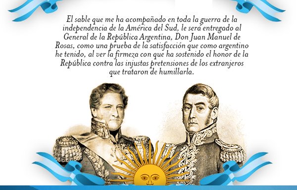 LuciaEzcurraOk's tweet photo. San Martín vs. Milei👇
El sable no es un juguete ni un artículo de cosplay, es un reconocimiento del General San Martin al Restaurador Don Juan Manuel de Rosas, y los unitarios y liberales enemigos de la Patria siempre odiaron ese reconocimiento. No podrán borrar la historia. https://t.co/Ze1d16yOw6