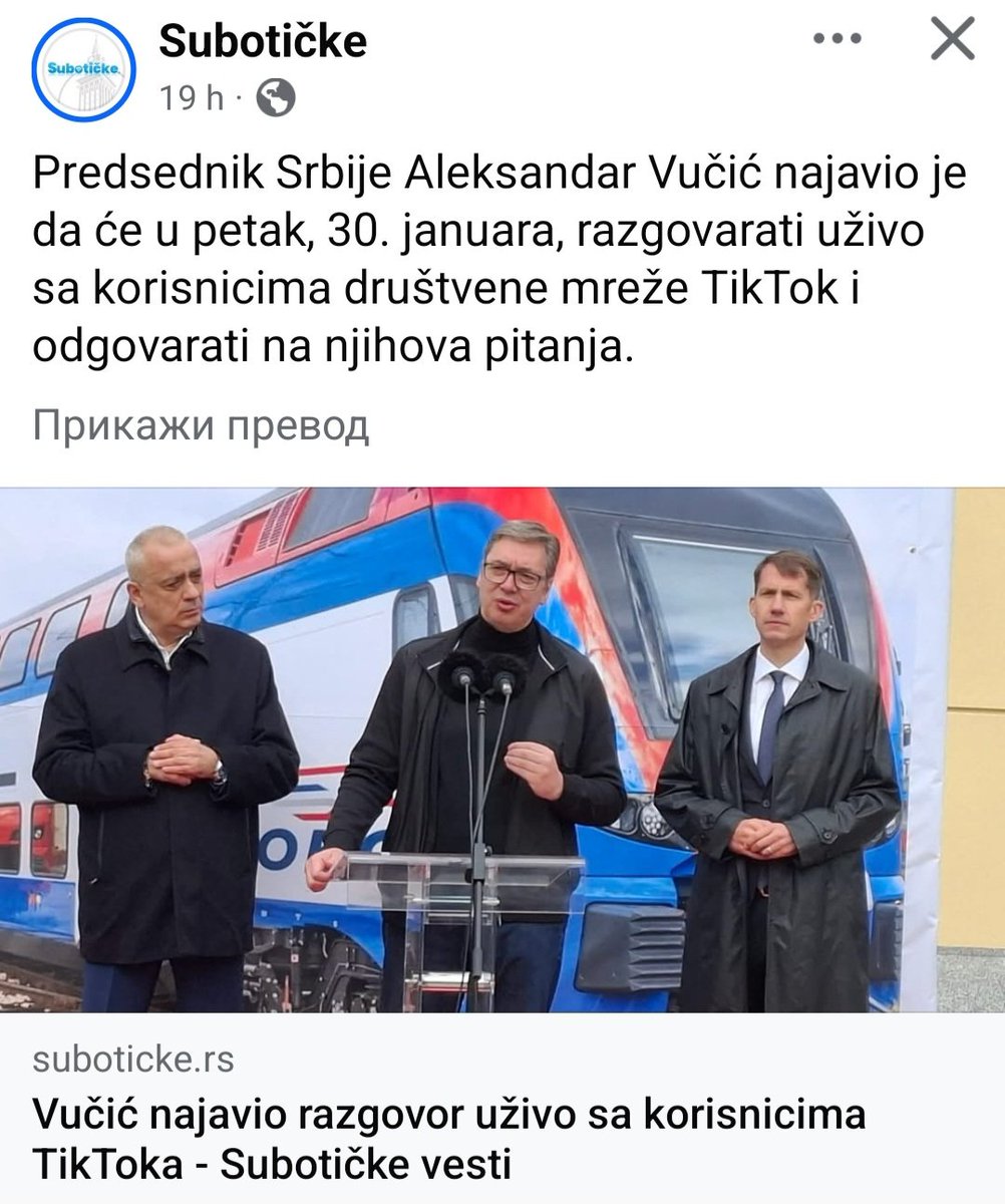RKasikovic's tweet photo. Mnogo me je sramota u kakvoj zemlji živim, da su ovo naslovi u novinama i tema o kojoj se izveštava. Neko danas nema da kupi hleb da preživi, neko danas nema lek da kupi da preživi, svi se danas šetamo ulicama koje nisu bezbedne, ali predsednik se javlja sa TikToka. https://t.co/0F65qxb3NU
