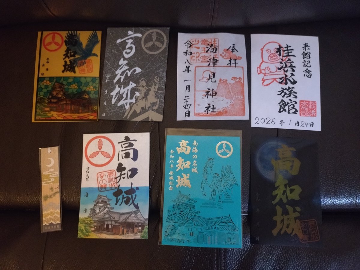 バス🚌ツアー
桂浜→ﾊﾏｽｲ・海のﾃﾗｽ→牧野植物園→酔鯨酒蔵見学→解散→二次会（飲み）

このｽｹｼﾞｭｰﾙに、竜宮さんの御朱印をもらうﾀﾞｯｼｭと飲み会前の40分くらいで夜の高知城登城をする強欲なわたし😳よさぶんのくろしおくんを旅の供にしてました☺️✨
#十スペ
#高知旅行　
#よさぶん
