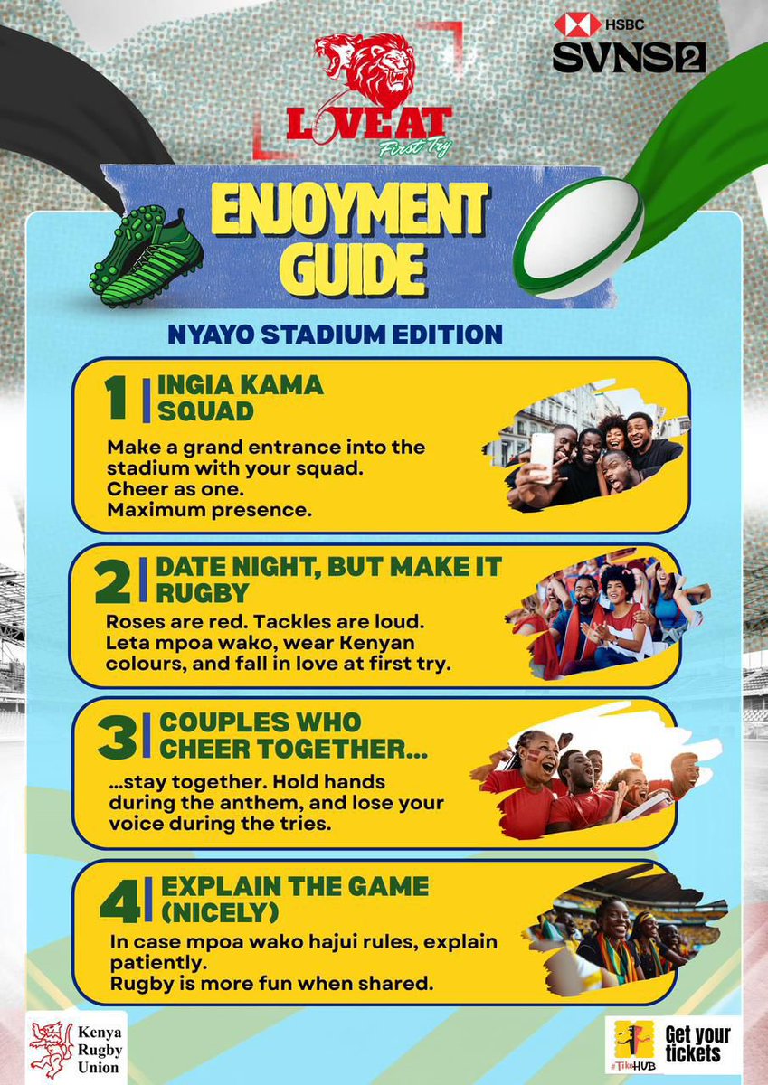 The count down continues with 15 days to goooooooo for the #HSBCSVNS… see you at Nyayo Stadium on the 14th and 15th of this month .

#HSBCSVNS
#LoveAtFirstTry