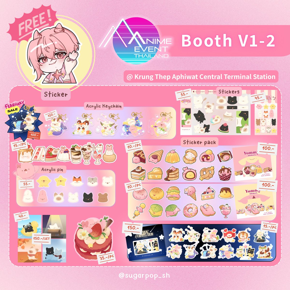 ใบเมนูมาแล้ว! เจอกัน #AET6  !
โซจู ฮู เม้ว ไปกันครบ! แถมมีของมาแจกด้วยนะ💗
————-
บูธ #V1-2
📌สถานีกลางกรุงเทพอภิวัฒน์
📆 วันที่ 1 กุมภาพันธ์ นี้
ค่าเข้างาน🎟️: 180฿
————-
มาหากันได้นะครับผม✨👉🏻👈🏻