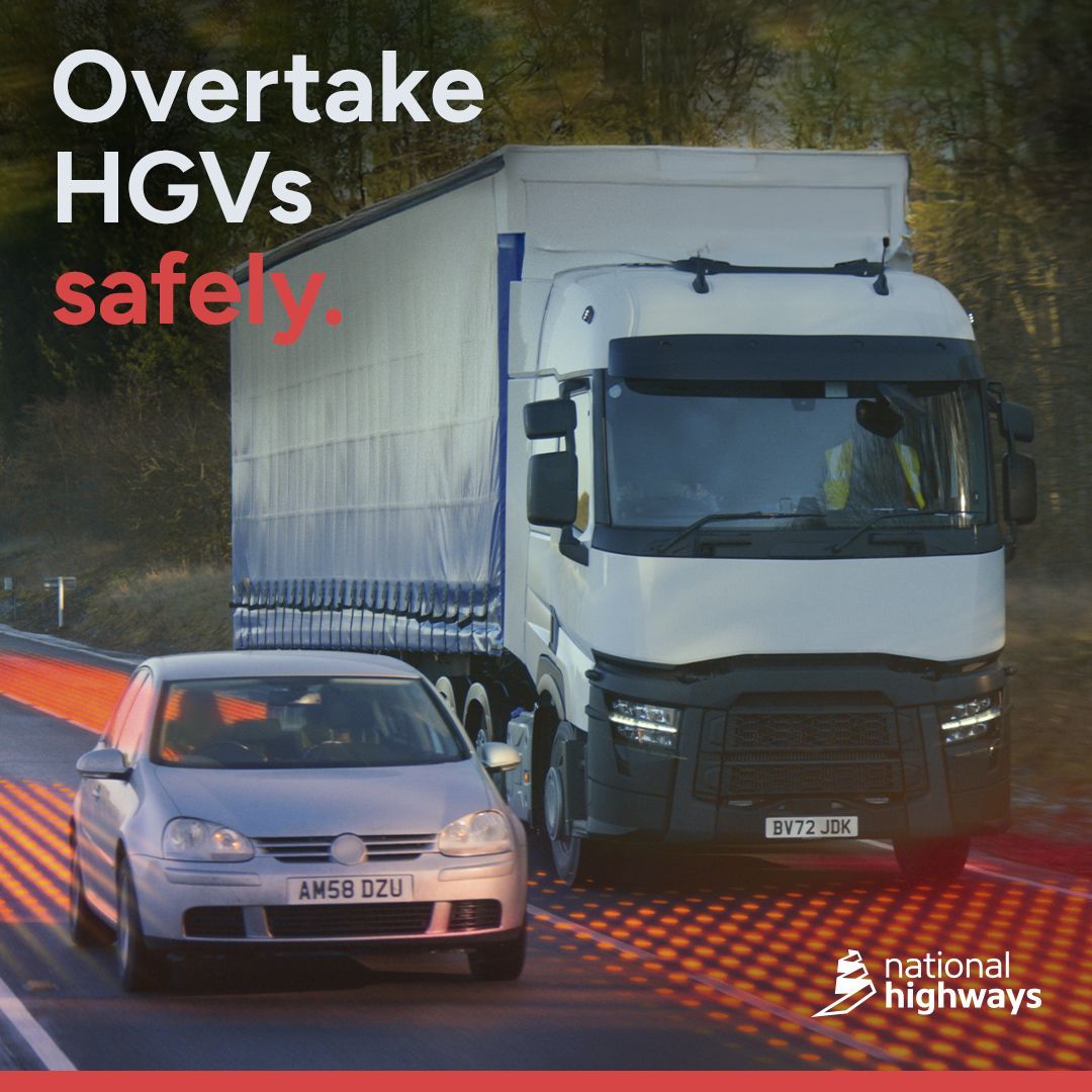 Kentroadsafety's tweet image. 3 simple ways you can improve your safety when driving around HGVs and other large vehicles include:

1. Staying visible
2. Passing with care
3. Giving more space

#NationalHighways #Driving for Better Business #KentRoadSafety
