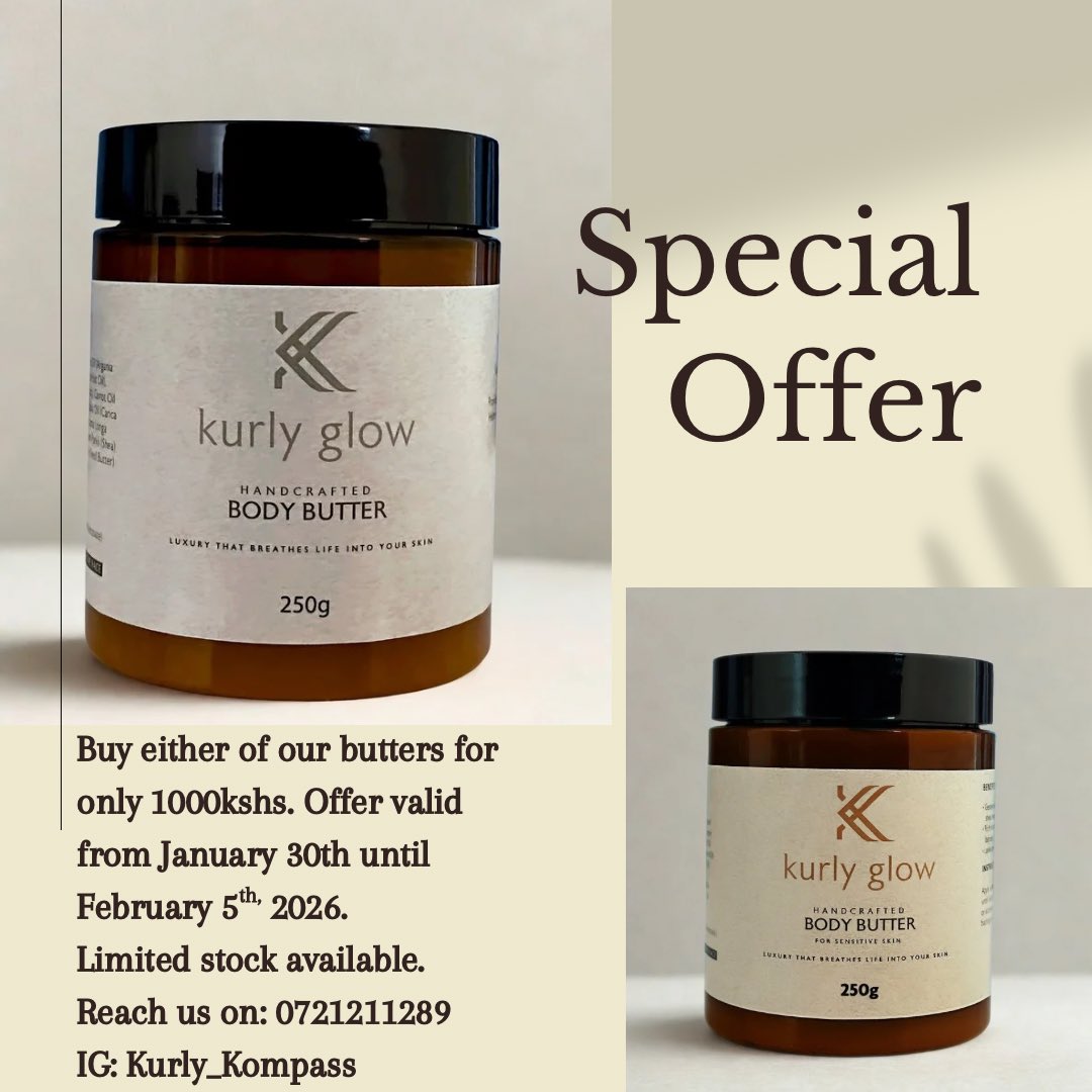 Kurlycheeks's tweet photo. I have an end month offer for the body butters… both the hydrating and exfoliating one😊 The ingredients list for both, depending on what your preference is… https://t.co/3QRBtXCEO4