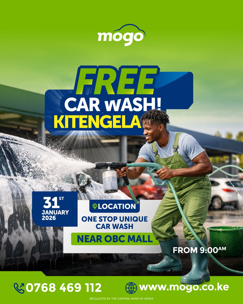 This Saturday, 31st of January, We Meet at One Stop Unique Car Wash kuanzia 9 AM for a FREE car wash Event!
 
Show up so that can we address a few questions you might have while we wash your car for FREE✅

For any inquiries call 0768469112
#MOGOKenya