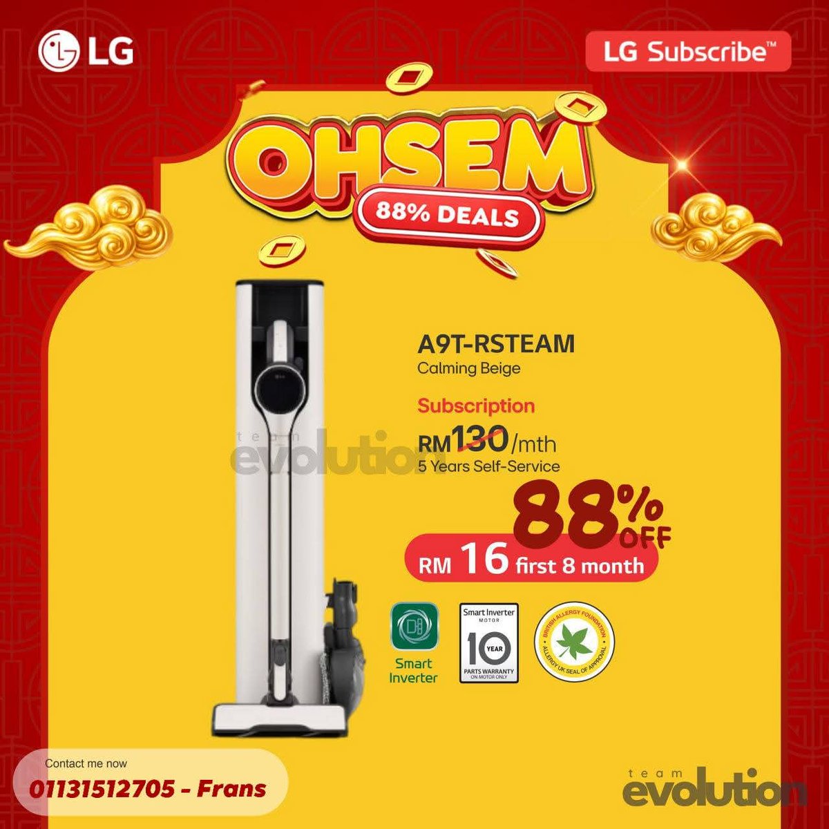 CikFranShopping's tweet photo. Dari TV OLED AI, peti sejuk, mesin basuh, aircond sampai peralatan rumah pintar - semua nampak mewah, guna pun puas 😍
Stok terhad, siapa cepat dia dapat!

PM sekarang untuk info &amp; semak kelayakan langganan LG Subscribe - https://t.co/p69aAvwjYf

#LGSubscribe
#OhsemDoubleTheOng https://t.co/xPOoFSQPay