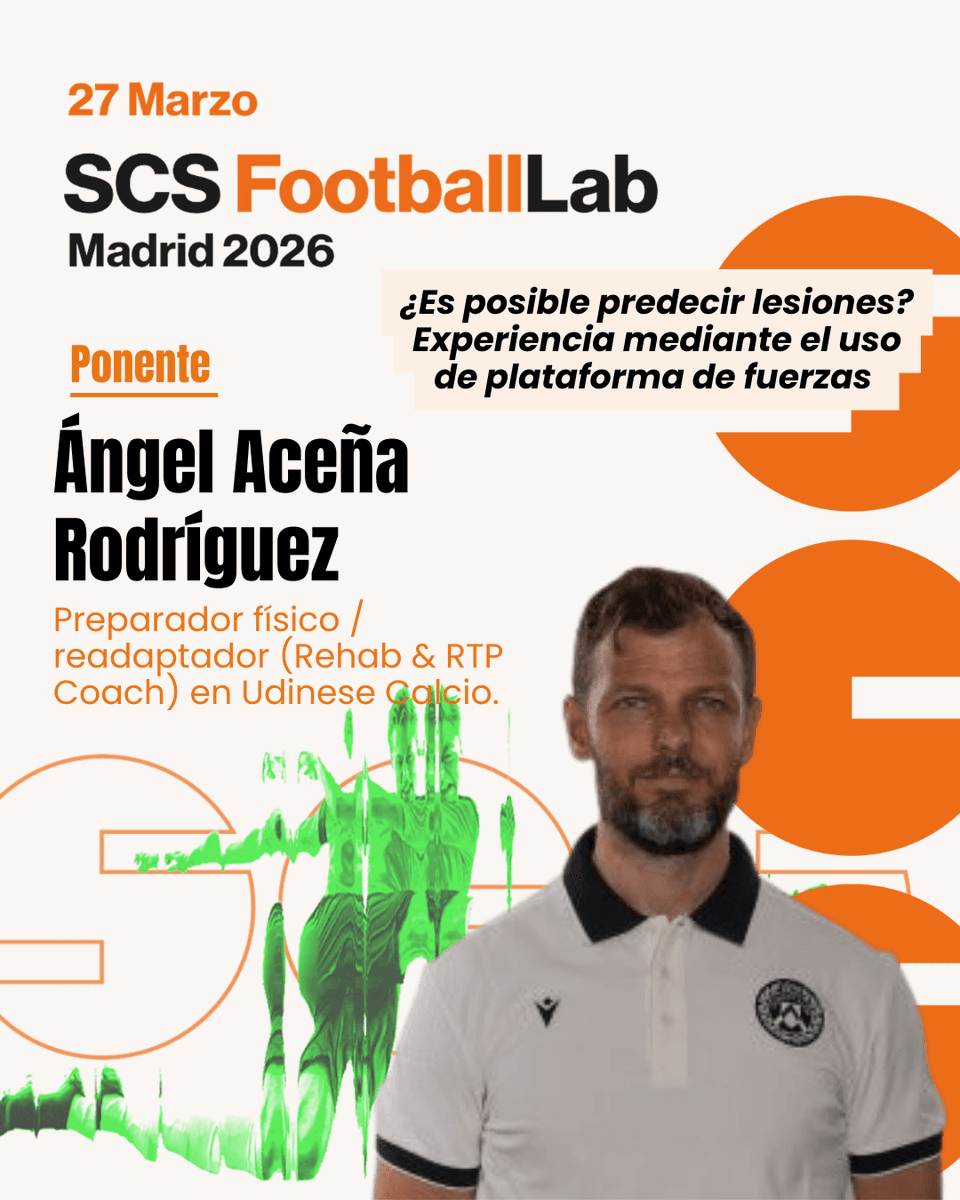 S_C_Society's tweet photo. 🎤 Ponente confirmado | SCS Football Lab · Madrid 2026
Se suma al evento Ángel Aceña Rodríguez,
preparador físico y readaptador (Rehab & RTP Coach) en Udinese Calcio.
📅 27 de marzo
📍 Ciudad del Fútbol – RFEF (Las Rozas)
#SCSFootballLab #PreparaciónFísica #Rendimiento https://t.co/O62y0qd4CG
