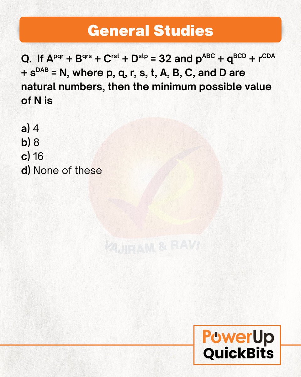 VajiramRavi's tweet photo. #PrelimsWithVajiram | Gear up for UPSC CSE Prelims 2026 with our daily MCQ practice!

#UPSC #UPSC2026 #Prelims2026 #PrelimsGS #UPSCPracticeQuestions #GsQuestions https://t.co/SvAfBAj5M3