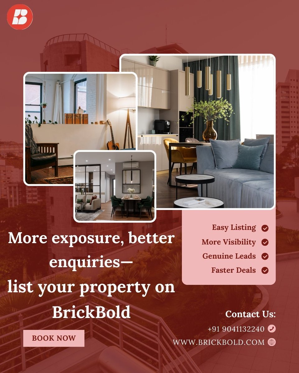 BrickBold's tweet photo. More exposure. Better enquiries. Faster deals. 🏡
List your property on BrickBold today.
✔ Easy Listing
✔ More Visibility
✔ Genuine Leads
✔ Faster Closures

📞 +91 9041132240
🌐 https://t.co/Uk2OXonKjR

#BrickBold #ListYourProperty #RealEstateIndia #PropertyListing https://t.co/8LNYFHNWbJ