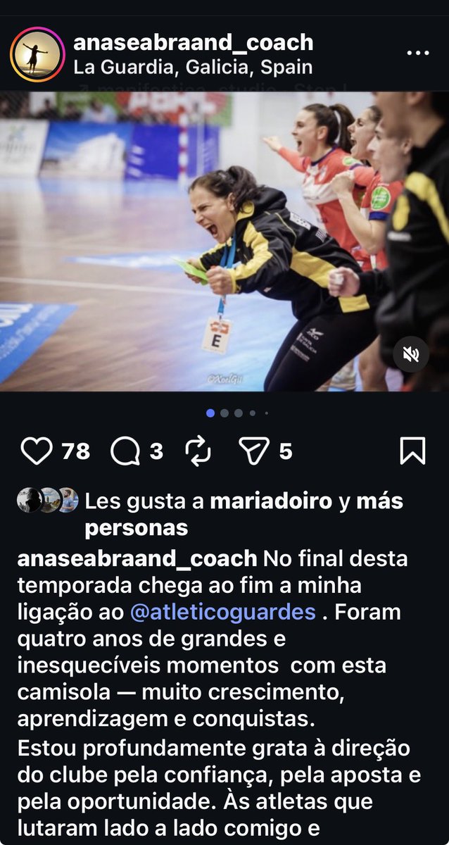 Aguardabalonman's tweet photo. Ana SEABRA comunica en Instagram que a final de temporada dejará el Atlético Guardes . https://t.co/D43wErmbsL