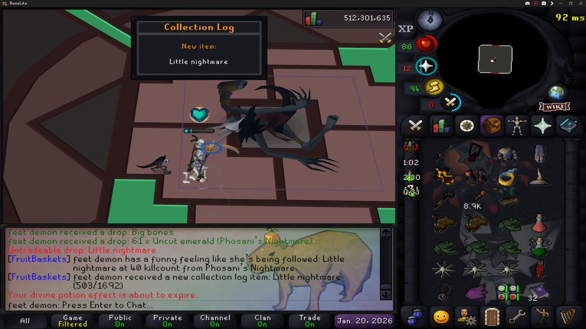 Monxwx's tweet photo. 200kc at phosani's nightmare https://t.co/65jBeUlzMy