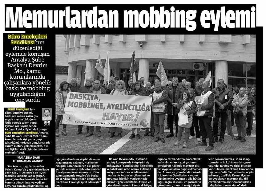 Basında BES👇🏼

🗞️Antalya Ekspres : Memurlardan mobbing eylemi

#MobbingeHayır #AyrımcılığaHayır #KamuEmekçileri #BESAntalya #KatılDeğiştirelim