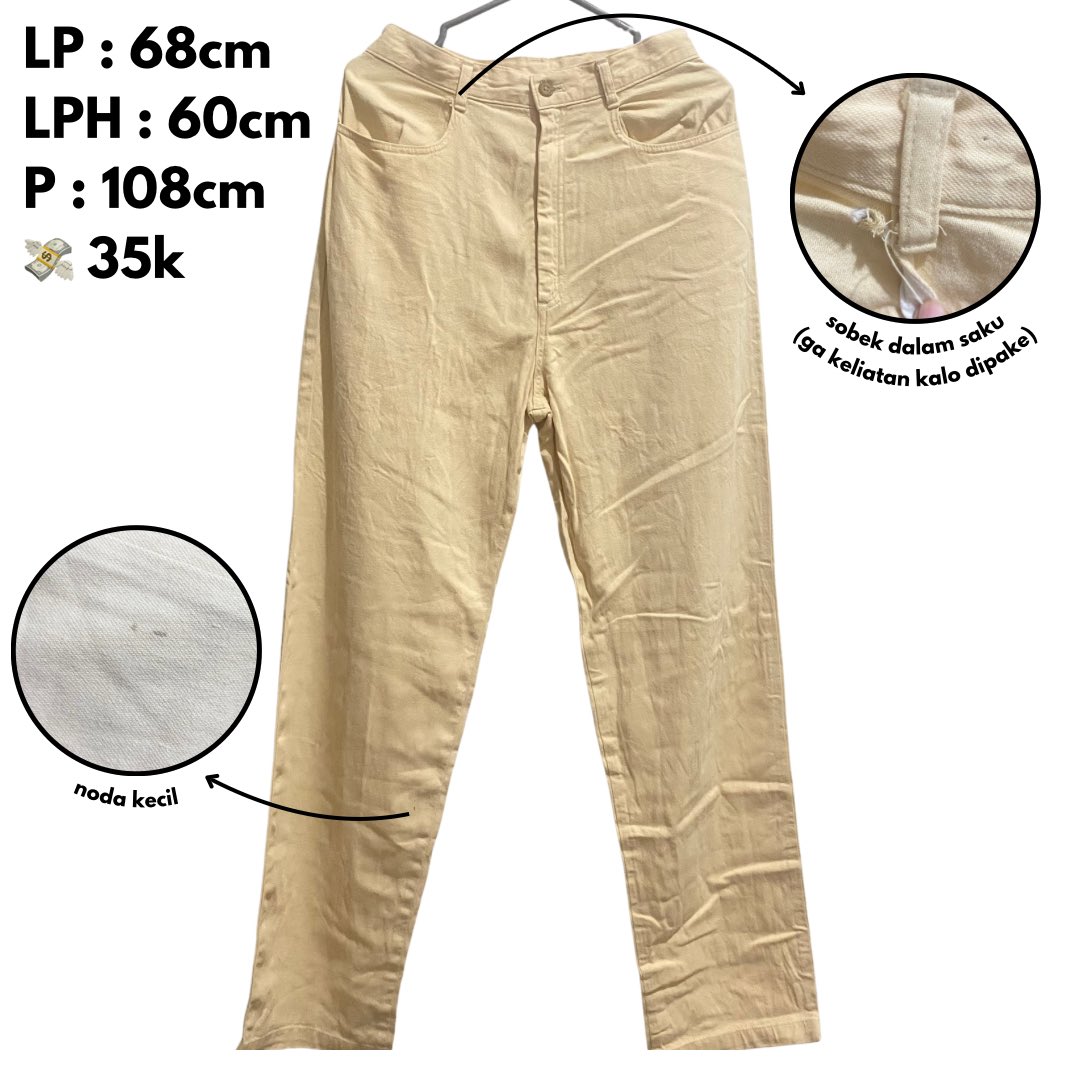 cybjel's tweet photo. wts preloved jeans cream https://t.co/z8ArfNANOS