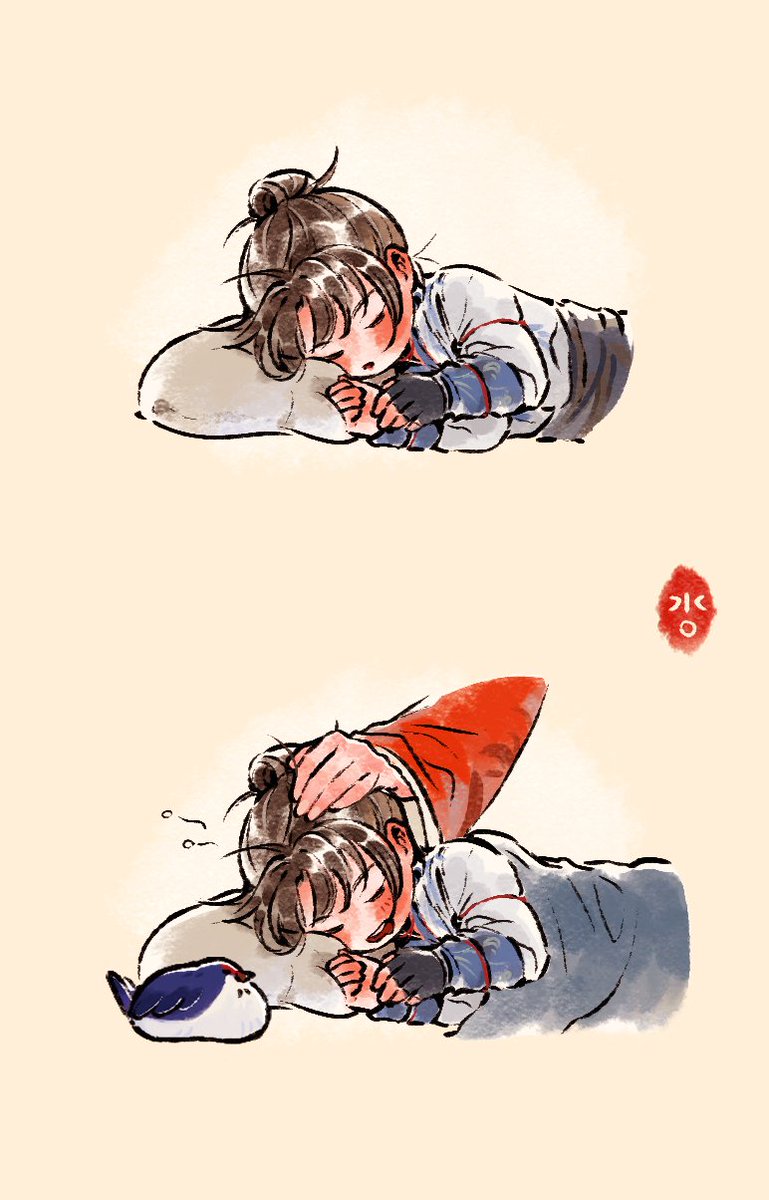 maki52525's tweet photo. a good dream…？🐦🪿🐱

会是幸福的梦嘛？
#WhereWindsMeet
#WWM
#WWMfanart https://t.co/hpsP3IVbXK