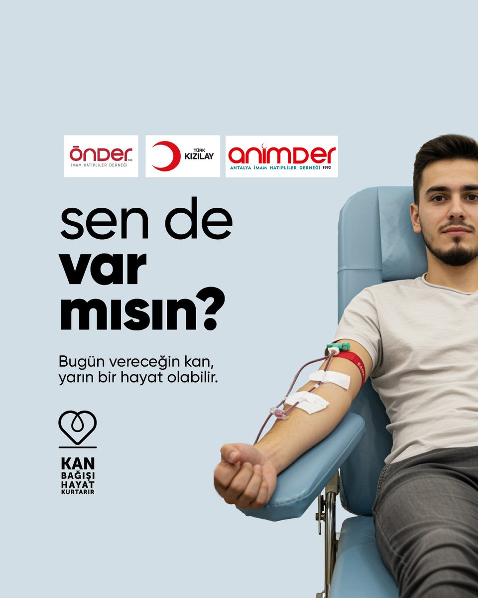 “Kim bir canı kurtarırsa, bütün insanlığı kurtarmış gibidir.” (Maide 32)
Kan bağışı sadakadır, vicdandır, merhamettir.
Sağlığın yerindeyse bir cana umut ol. Kan acil değil, sürekli bir ihtiyaçtır. 🩸