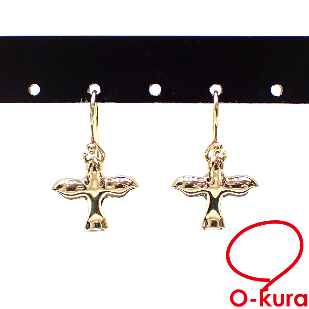 ティファニー K18YG バードクロス フック ピアス 4.5g 販売中です✨ 翼