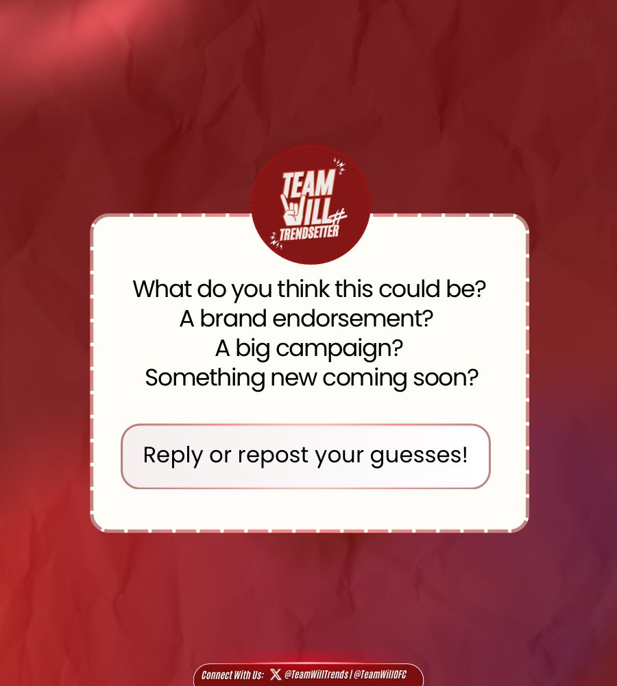 TeamWillTrends's tweet image. 👀 𝗦𝗽𝗼𝘁𝘁𝗲𝗱!

#WillAshley reposted a story on Instagram about an 𝗲𝗻𝗱𝗼𝗿𝘀𝗲𝗺𝗲𝗻𝘁 𝗧𝗩𝗖 𝘀𝗵𝗼𝗼𝘁. 
No details yet… but exciting!

What do you think this could be?
A brand endorsement? A big campaign? Something new coming soon?

Drop your guesses below ♥️