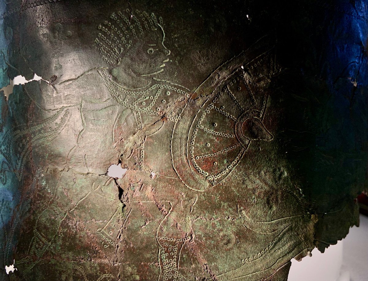KPW1453's tweet image. A hunting scene from the 6th century Bromeswell Bucket which was manufactured in the Eastern Mediterranean. The bucket was found at a site near Sutton Hoo in 1986, and is now part of the collections at Sutton Hoo in Suffolk. 📸 My own. #FindsFriday #SuttonHoo #Suffolk