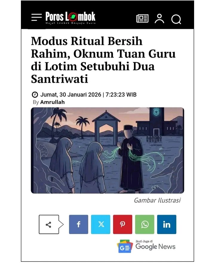 Gue kagak habis pikir sudah berjalan selama sepuluh tahun baru lapor..

Apakah mantranya cukup manjur dan sangat sakti menghipnotis korban, sampai korban bungkam selama 10 tahun?🤔

Subhannaloh ☝️ 😁