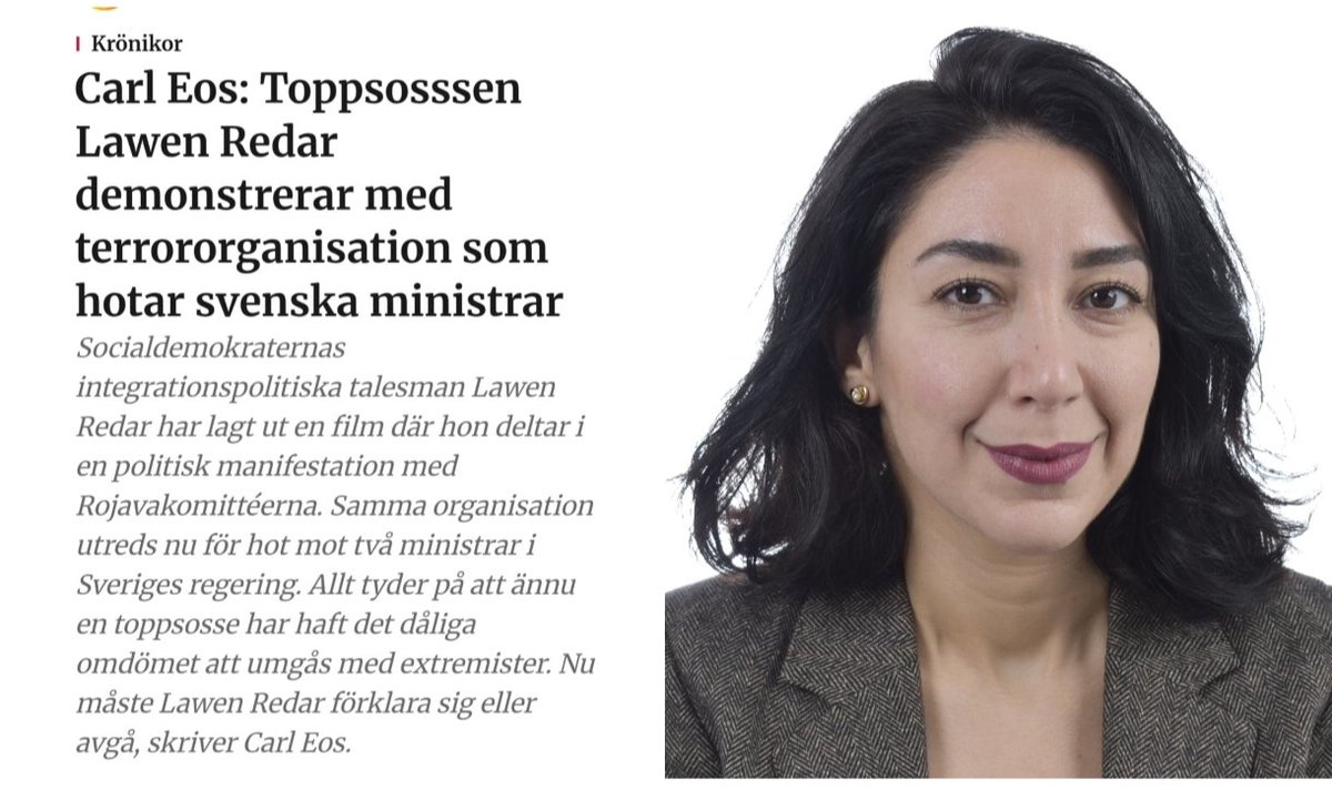 Lawen Redar kämpar våldsamt för det kurdiska folkets rättigheter hon samtidigt tar ifrån det svenska.
Mer rasist än så blir man inte.