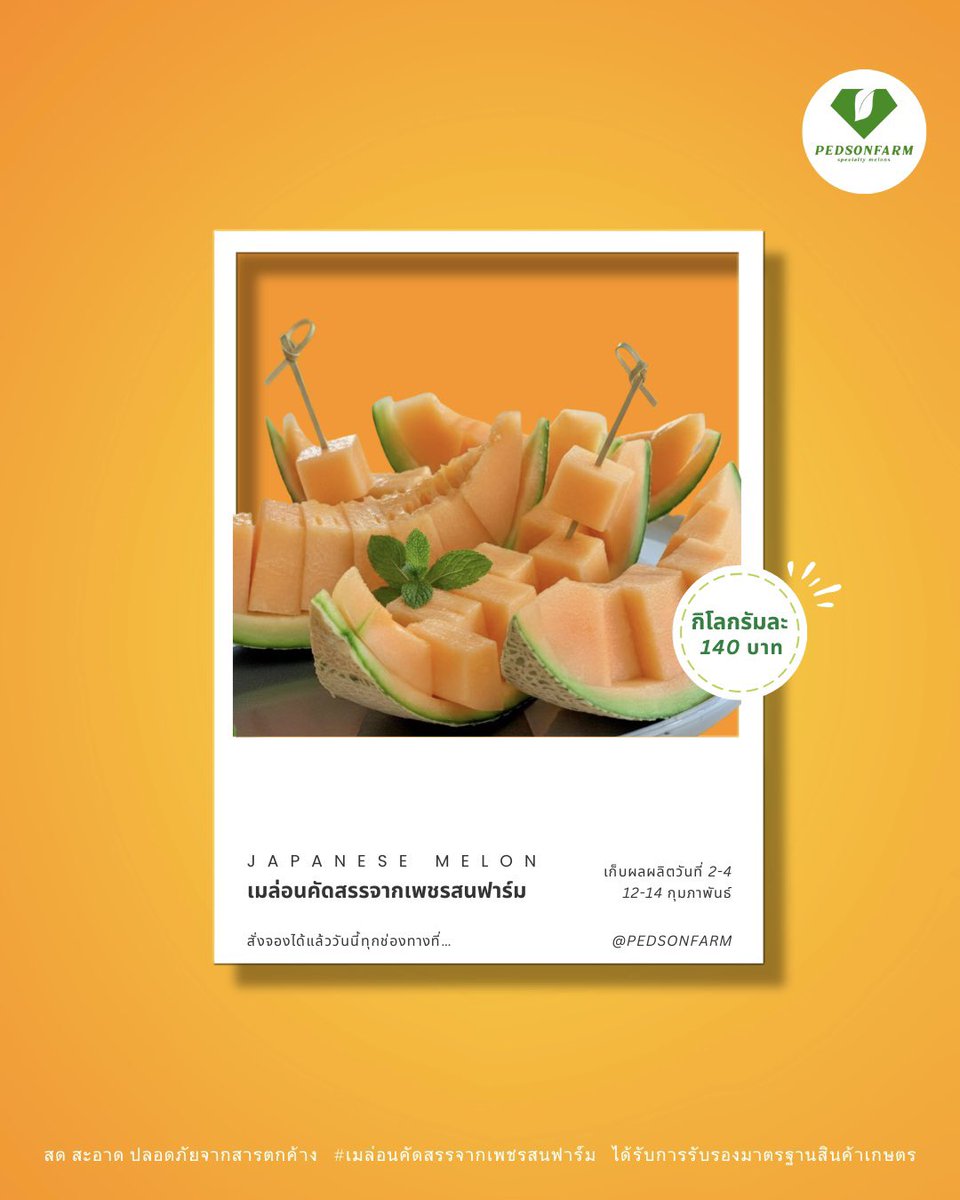 patha_babe's tweet image. สุ่มแจกฟรี 4 รางวัล รางวัลละ 2 ลูก (รอบละ 2 รางวัล)

เพียงกดรี กดหัวใจ *ครบ 200 รี 200ใจ สุ่มแจกครับ

“เมล่อนเนื้อผลสีส้ม”
รอบตัดวันที่ 2-4 และ 12-14 กุมภาพันธ์  

โปรฯพิเศษ เดือน ก.พ. จัดส่งฟรีทุกออเดอร์ 🧡

สอบถามหรือสั่งจองที่ Line@ lin.ee/ZOxckG5