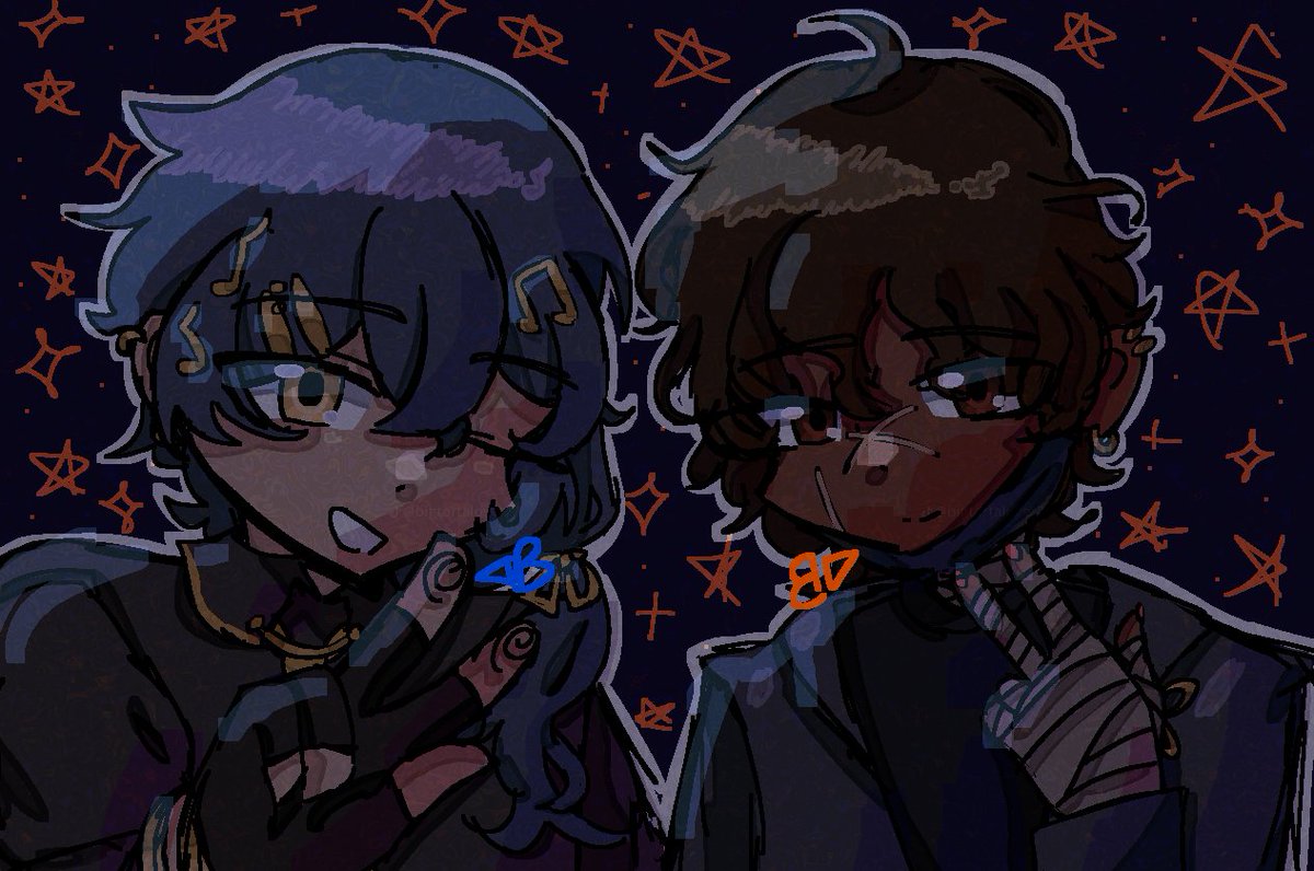 galex_is_here's tweet image. okay so I just recently saw lee's 1k followers dtiys (congrats! I'm 2 months late whoops) and decided to make an entry!!!

HIMIZU AND MIKAHHHHH!!!!
love the sillies
#drultrav #ultrav #ultraviolettes