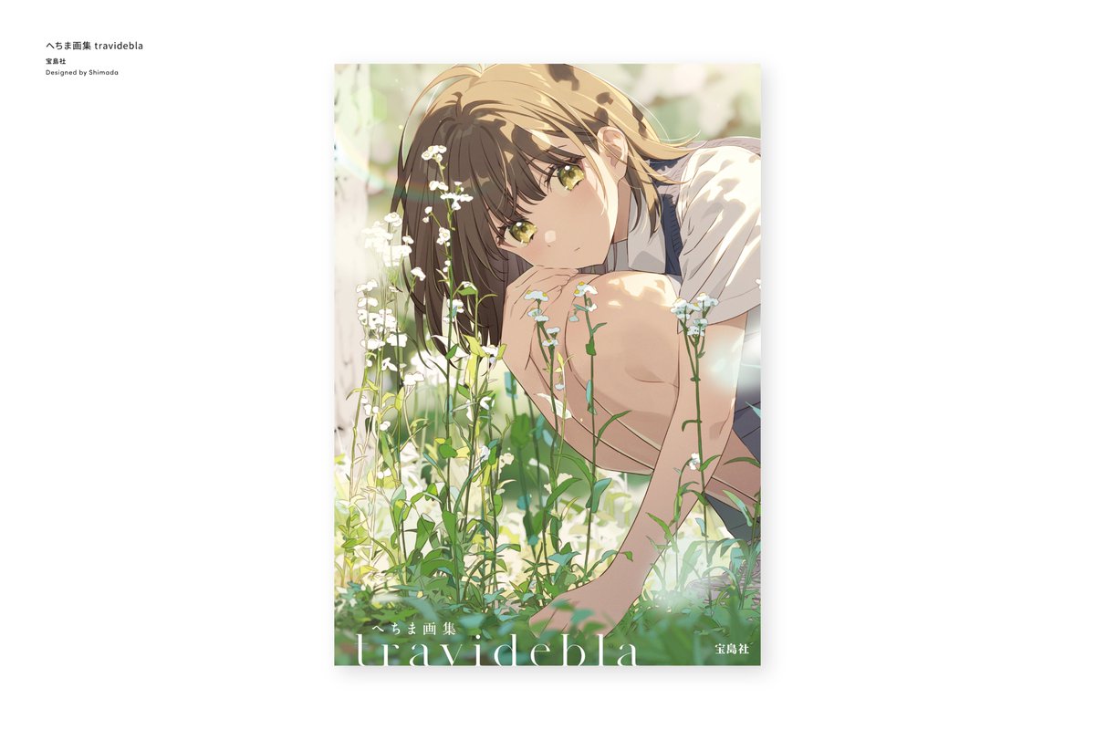m_shima_da's tweet photo. 【お仕事】へちま先生（@hechima10040）の初画集「へちま画集 travidebla」のデザインを担当しました！どのイラストも見応えのあると��ても素敵な一冊となっております…！どうぞよろしくお願いします🙇‍♀️ https://t.co/s6pCEteicn