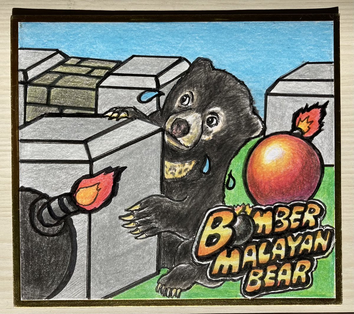 今月描いた絵を晒そう 今月は100円ショップで買ったミニ色紙に