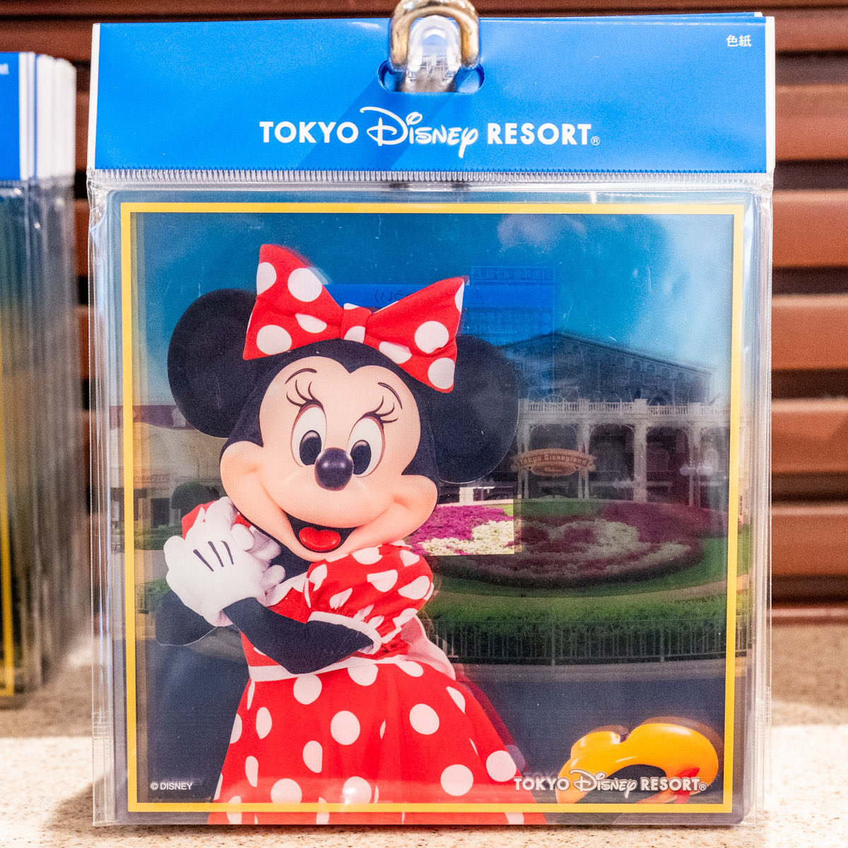 パーク風景と実写ミッキー、ミニー、ドナルド、デイジーデザイン