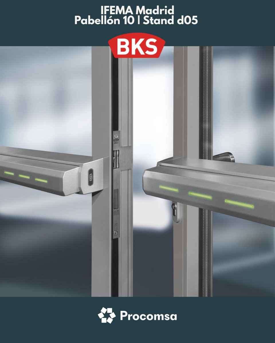 procomsaoficial's tweet image. 🚨🔌 Barra antipánico EVT de BKS | Evacuación controlada con tecnología integrada.

📍 Visítanos en @SICUR_ :
 🏢Pabellón 10 | Stand D05 - @IFEMA 

#SICUR2026 #PROCOMSA #BKS #EVT #EN13637 #BarraAntipánico #EvacuaciónControlada #ControlDeAccesos #SeguridadEnEdificios
