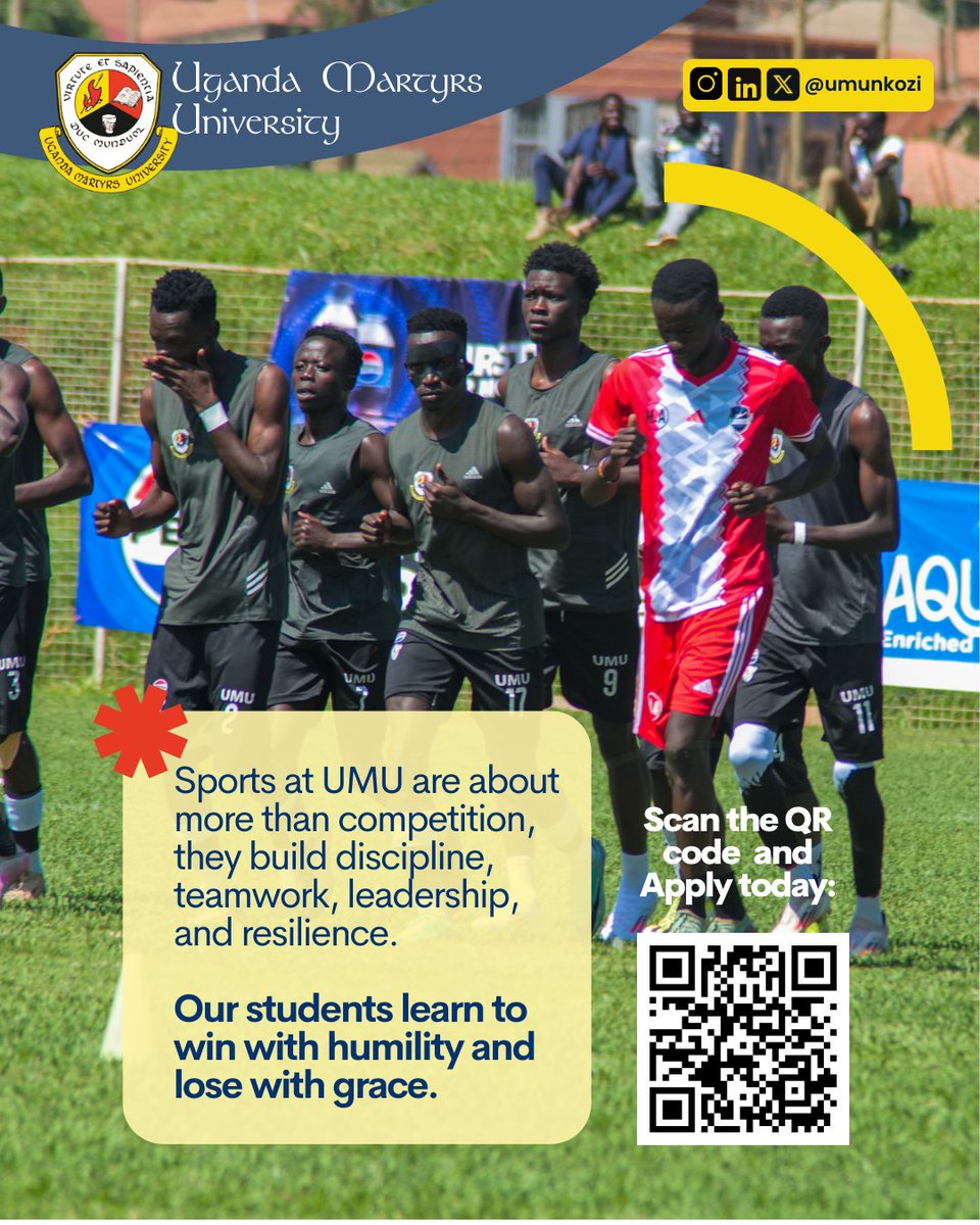 Beyond the game 🏀

Sports at UMU build discipline, teamwork, leadership, and resilience, on and off the field.

Because character is formed everywhere learning happens.
👉 Explore life at UMU.
📞 0743 897 219 | 📧 admissions@umu.ac.ug

#UMUSports #HolisticEducation