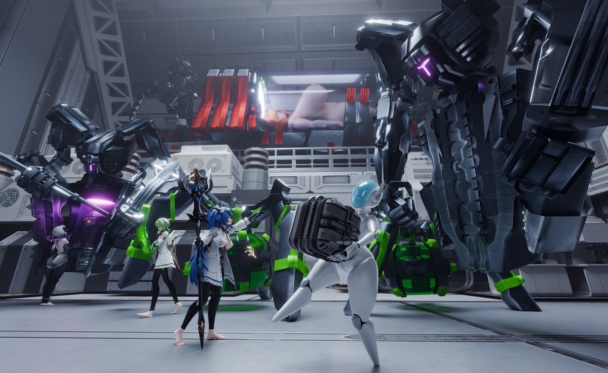 Faust: "OI! BIG GUY!" 
"YOU BETTER LEAVE THAT ROBOT ALONE!"

"IT'S NOT OURS!"

<a href="/Dizma_Arts/">🔞(Dizmaarts.bsky.social) 🦋 MY NEW STUFF IS THERE</a>