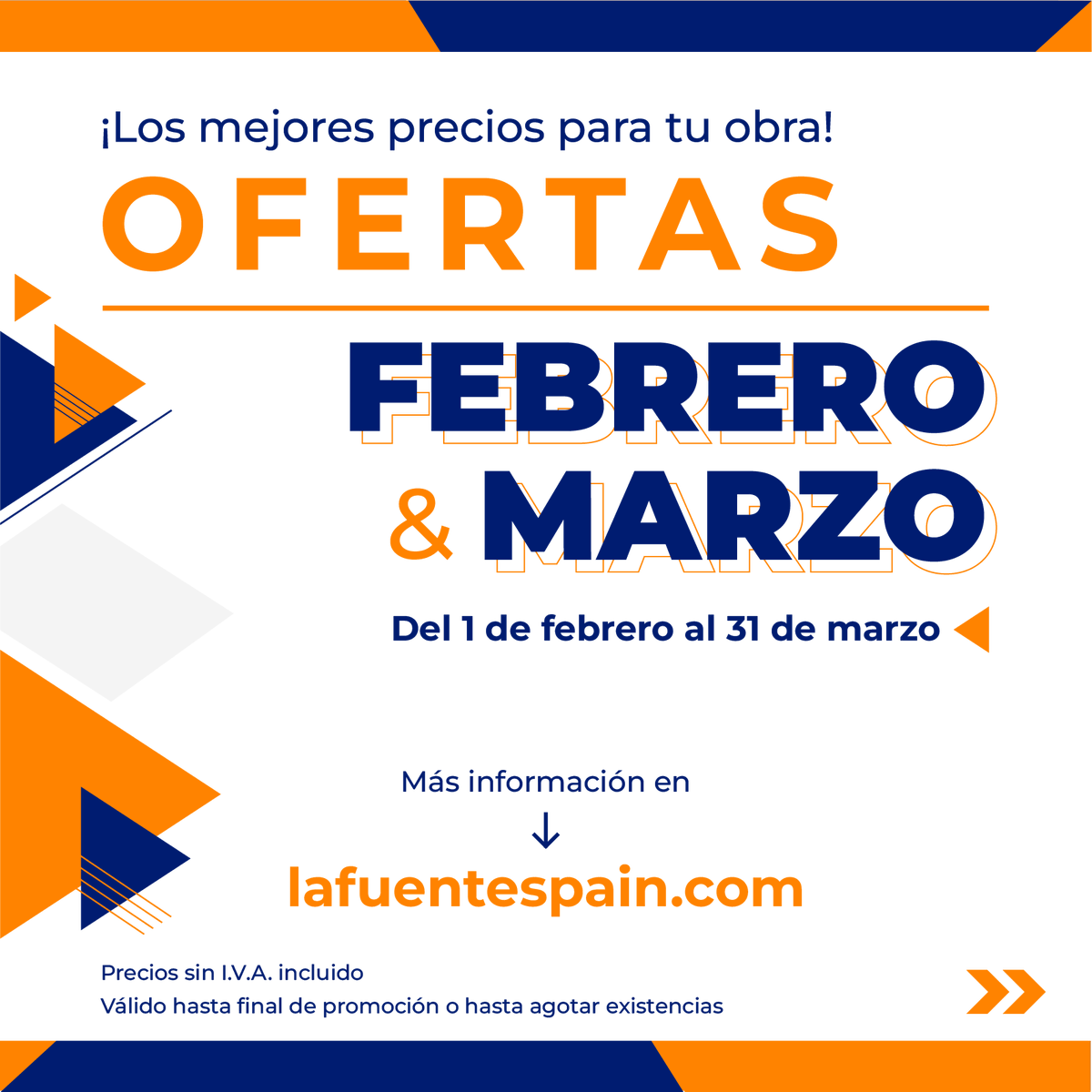 LafuenteSegovia's tweet photo. ¡Buenos días!
Disfruta de nuestras ofertas bimensuales. Aprovecha los mejores precios en material constructivo para tu obra en nuestros almacenes ☺️
Más https://t.co/CmbOzMqoWU
#Ofertas #MaterialConstructivo #Almacén #Construcción #Reformas #Herramientas #Aislamiento #PYL https://t.co/LZTQhqysCu