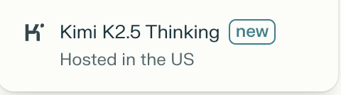 Aithentify's tweet photo. Kimi K2.5 Thinking is now available on Perplexity! It is an impressive open-source model known for agentic tool use and low hallucination rates.

Kimi is officially on Perplexity https://t.co/Nb32Sum8Vg