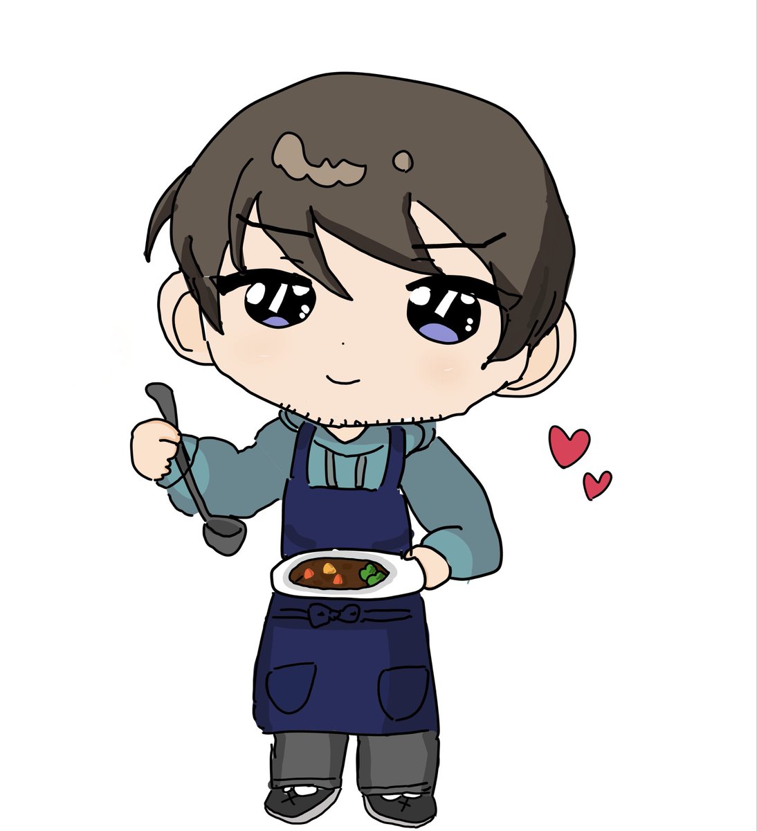 お願いします見てください我が家の神絵師（10）が描いてくれたﾋﾛﾐﾁｭを。。
なんてかわいいんでしょう😭私には到底描けない絵でございます😭👏

※ビーフシチューアクスタ参照
※許可をもらって載せています✨