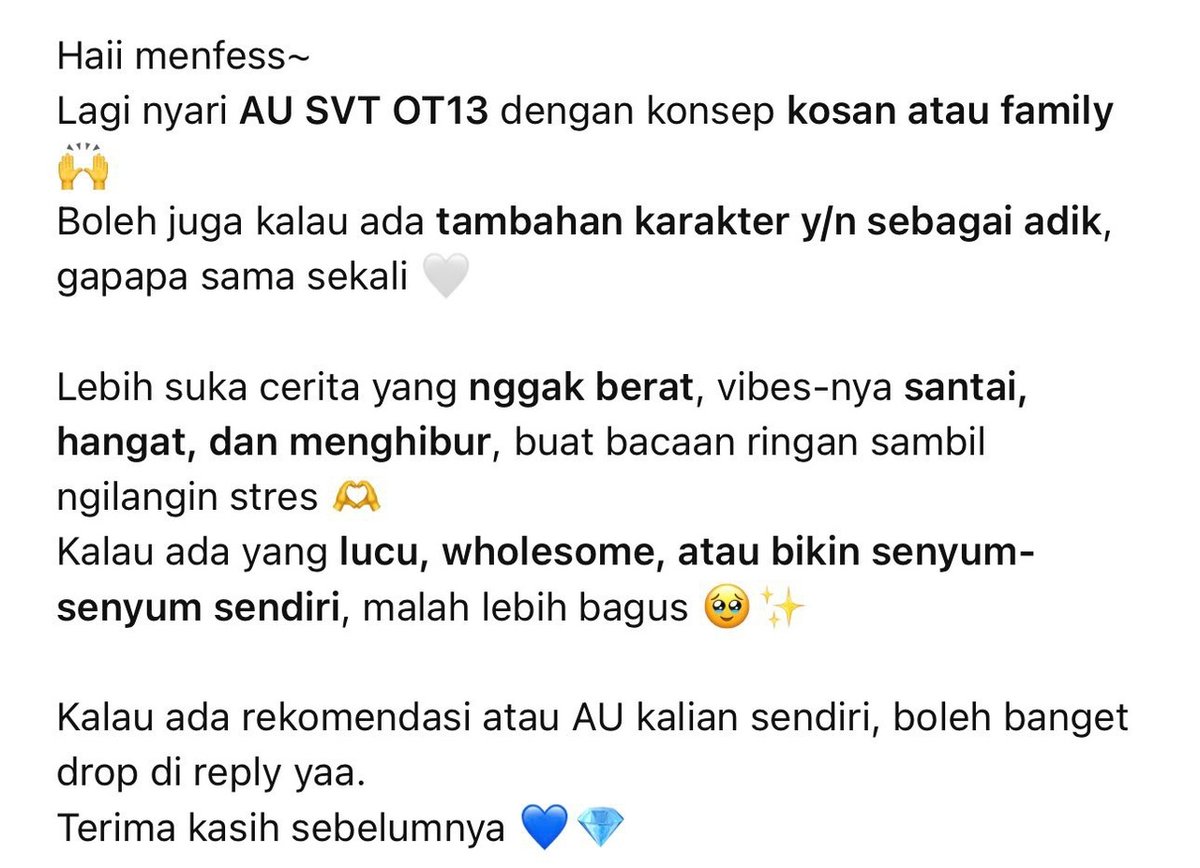 [17s] Titipan. Carat yang suka baca AU boleh dong... rekomendasinya... tengs.