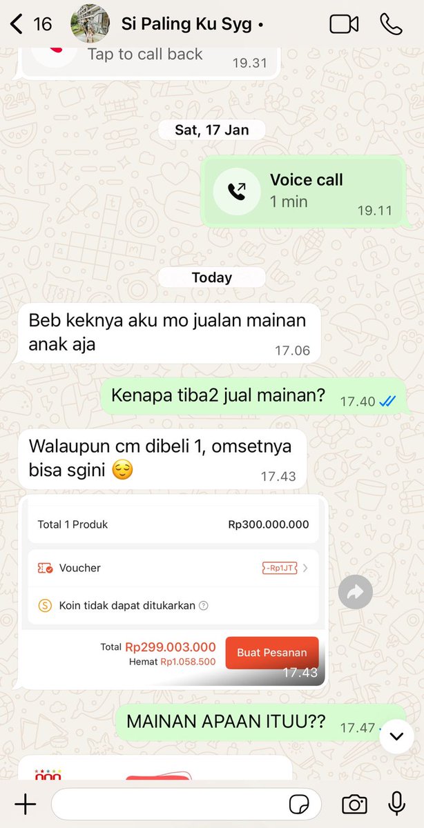 Kaget tiba2 pengen jualan mainan anak..

Gue tanya kan, kenapa amat tiba2 jual mainan?