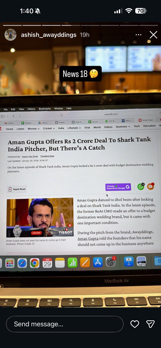When the product hits News18 and you built the tech behind it 👨‍💻⚡

#SharkTank #sharktankindia #season5 #news18