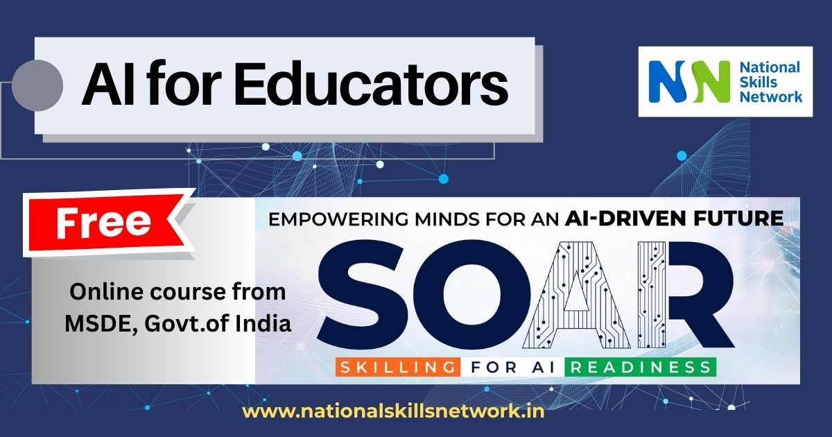 AI for Educators through SOAR: Online Free Courses from MSDE

Know more: nationalskillsnetwork.in/ai-for-educato…

#skilldevelopment #SOAR #AI #AIforEducators #SIDH #artificialintelligence