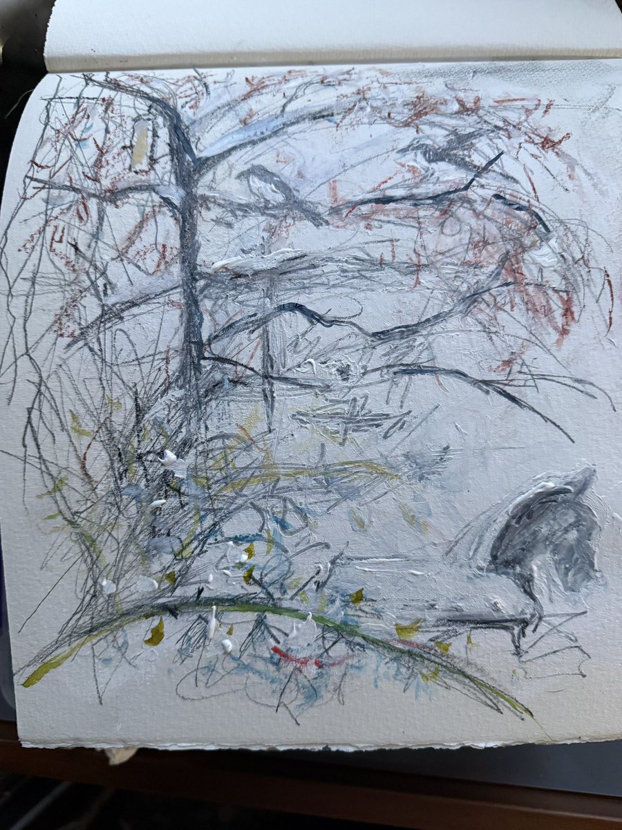 staithesartist's tweet photo. Day30 #stradeasel #stradaeaselchallenge2026 I did make the most of the snow and a clear space from my #studio window. Couldn’t do this before. #caseienpaint pencil #stradaeasel conte. https://t.co/8dNbJHDmBY