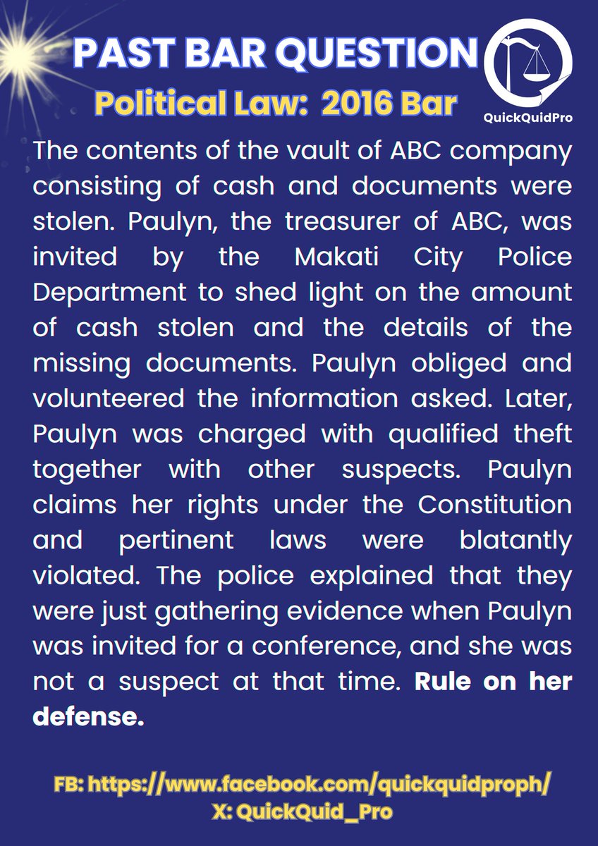 QuickQuid_Pro's tweet image. QuickQuid Pro Weekly Bar Questions ⚖️
 Political Law (2016 Bar) 📖
See: facebook.com/quickquidproph/ 

#AweSAMbar2026 
#StrivewithHopeandGrit
#SuccessAchievedthroughMerit 💛⚖️