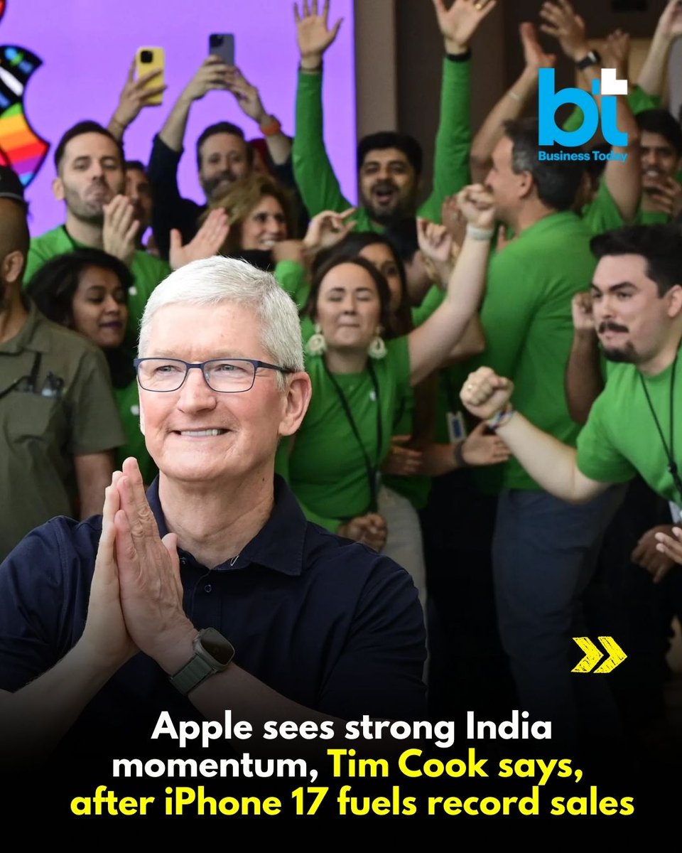 business_today's tweet image. 🚨💻 #TechToday | #Apple Inc. reported its highest-ever quarterly revenue, buoyed by strong demand for the #iPhone17 lineup in India and other emerging markets, underscoring the country’s growing importance to the company’s global growth strategy.

➡️ Revenue for the quarter