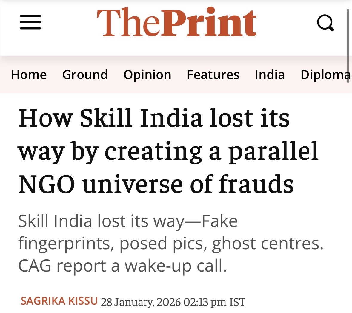 🚨 CAG audit exposes Modi’s ₹10,000 cr Skill India scam:

• 95% bank accounts: FAKE/INVALID
• Account numbers: “11111111111”
• Same photo used across 5 states
• Ghost training centres: No infrastructure
• Job placement: Only 18%
This is organized loot of taxpayer money.