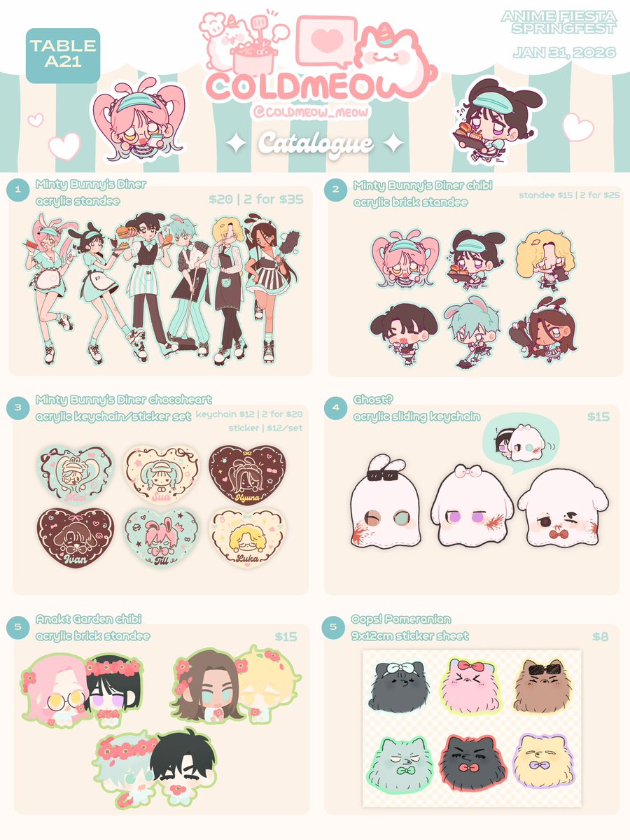 coldmeow_meow's tweet photo. Catalogue for Anime Fiesta SpringFest at this Saturday!

I'll be with my tablemate at A21!
see you soon🥳#ALNST https://t.co/xPmavd91d1