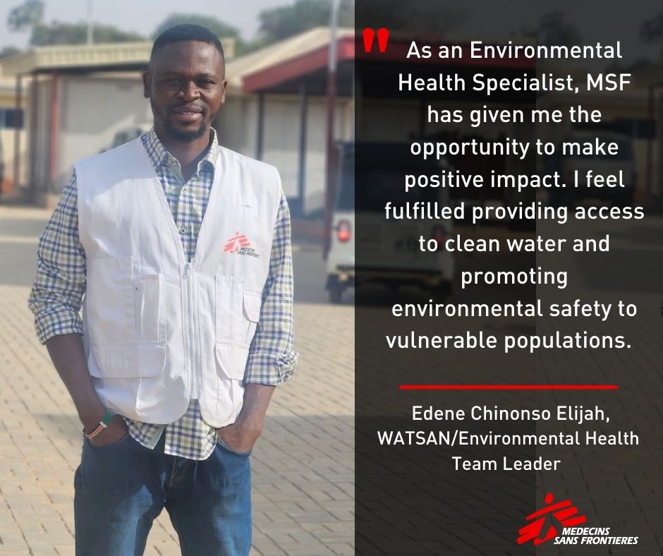 MSF_Nigeria's tweet photo. Meet Edene Chinonso Elijah!
Since joining MSF in 2018 during the Lassa Fever outbreak, he has grown from WATSAN Technician to the Country WATSAN/Environmental Health Team Leader.
"Seeing communities happy after an intervention gives me special feelings."
#MSF #WATSAN https://t.co/XpuLvmefc2