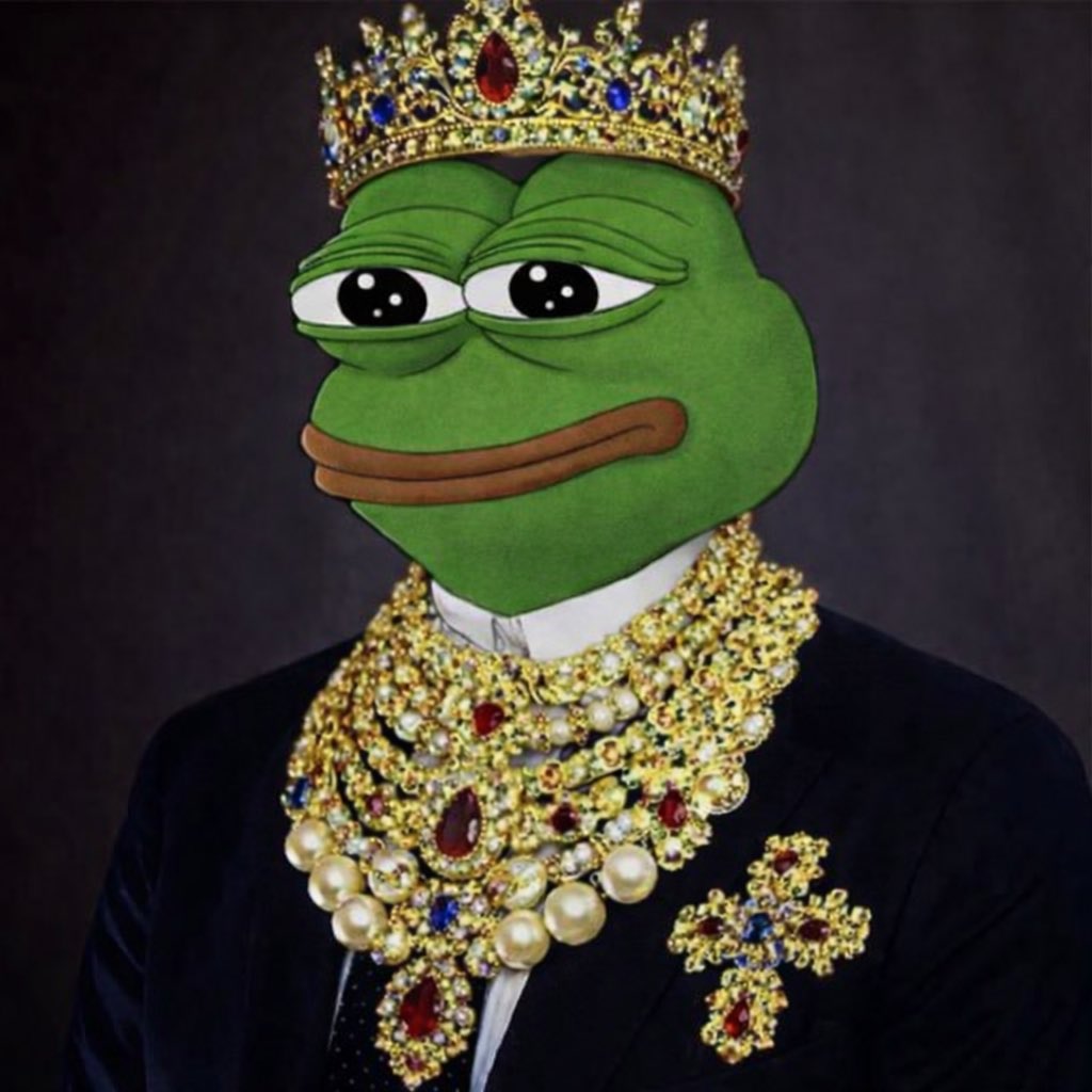 Pepe0x69_kc's tweet photo. The 👑 king of memes 

$pepe 🐸 https://t.co/O5mCKCE1y6