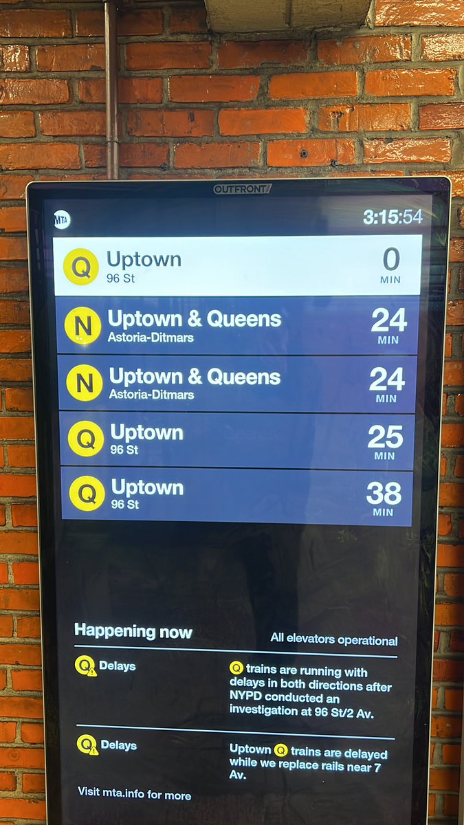 KPCB09's tweet image. @mta two trains, both 24 min ?!? You don’t want space them out to help people ?!? Make it make sense #ntrain #mta